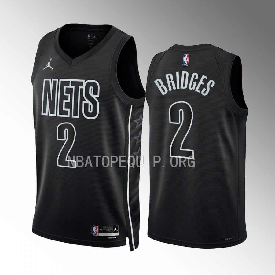 Mikal Bridges 2022-23 Brooklyn Nets Black #1 Statement Edition Jersey Swingman