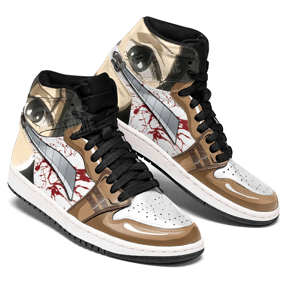 Mikasa Ackerman JD1s Sneakers Attack On Titan Anime Shoes, Air Jordan Hightop