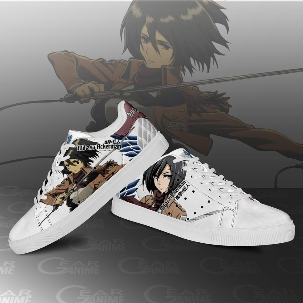 Mikasa Ackerman Skate Sneakers Attack On Titan Anime Shoes