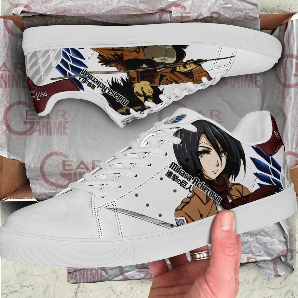 Mikasa Ackerman Skate Sneakers Attack On Titan Anime Shoes