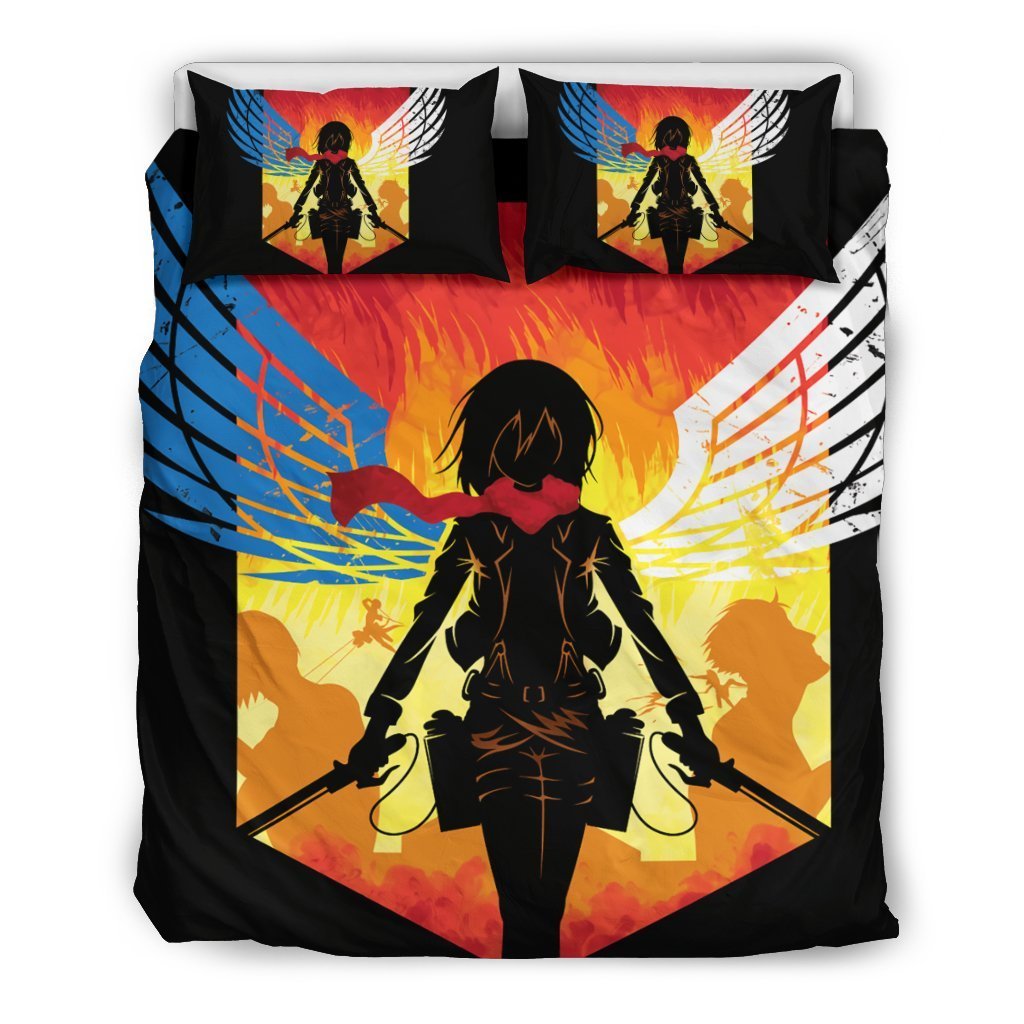 Mikasa Attack On Titan Duvet Cover Bedding Set