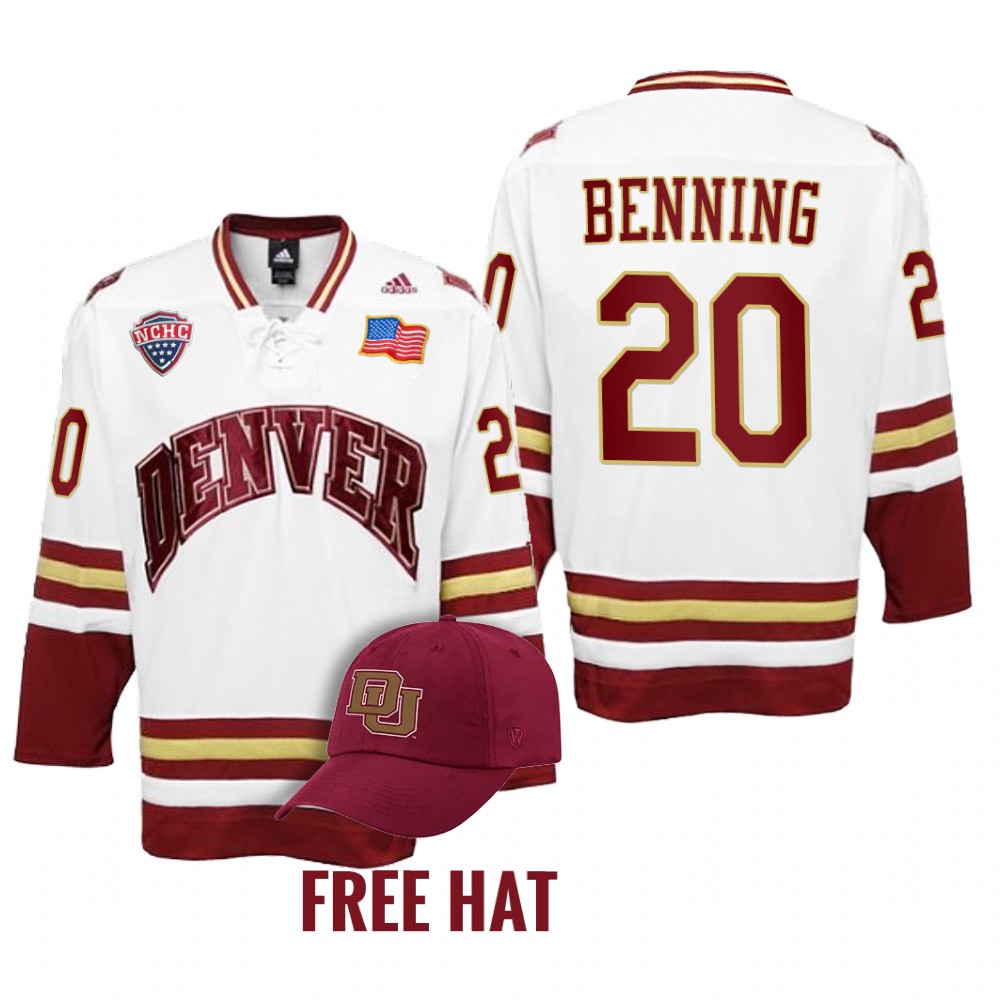 Mike Benning #20 Denver Pioneers 2022 NCAA Regional Finals White Jersey