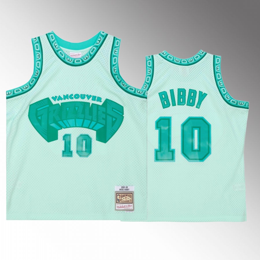 Mike Bibby #10 Vancouver Grizzlies Space Knit Teal 1998-99 HWC Jersey