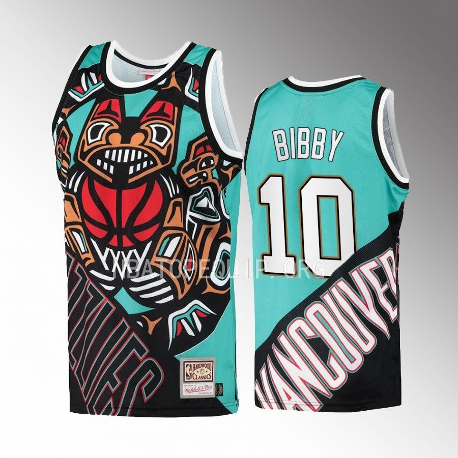 Mike Bibby Vancouver Grizzlies Fashion Tank Teal Big Face 5.0 Men Jersey