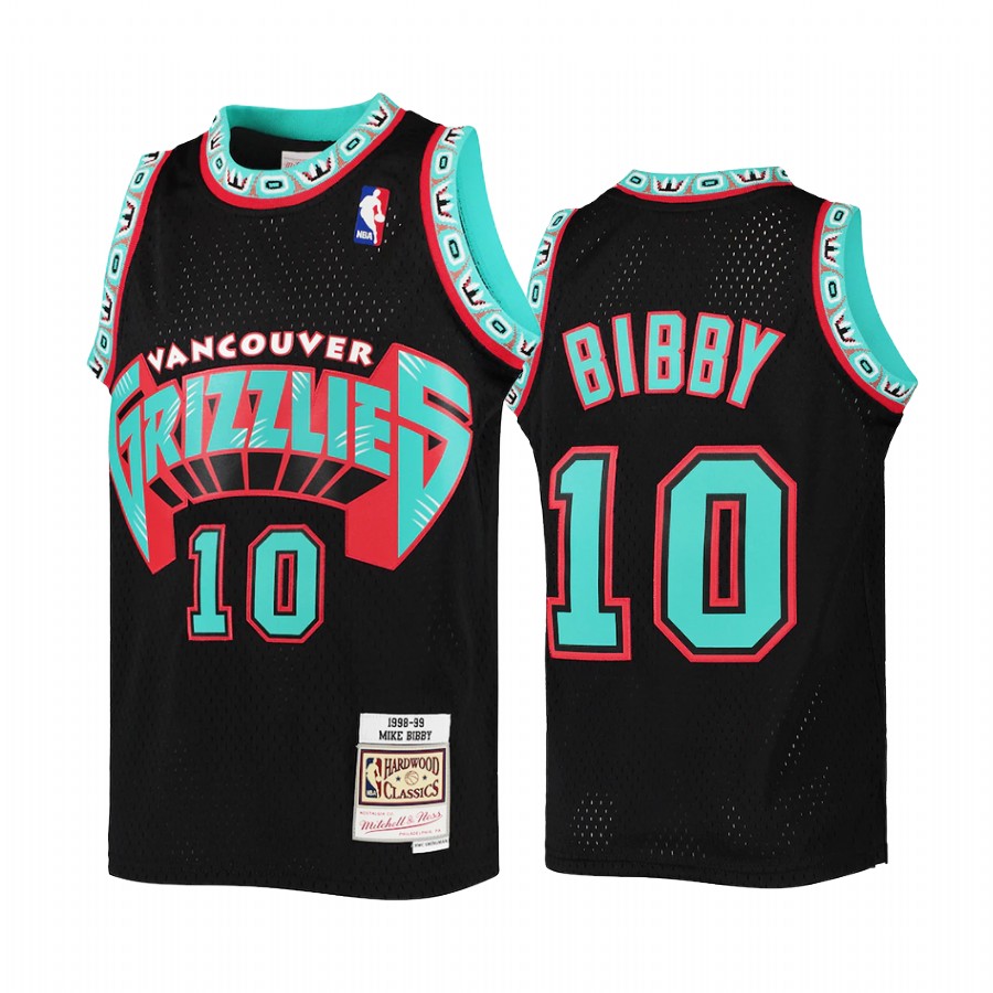 Mike Bibby Vancouver Grizzlies Youth Black Reload Jersey Throwback
