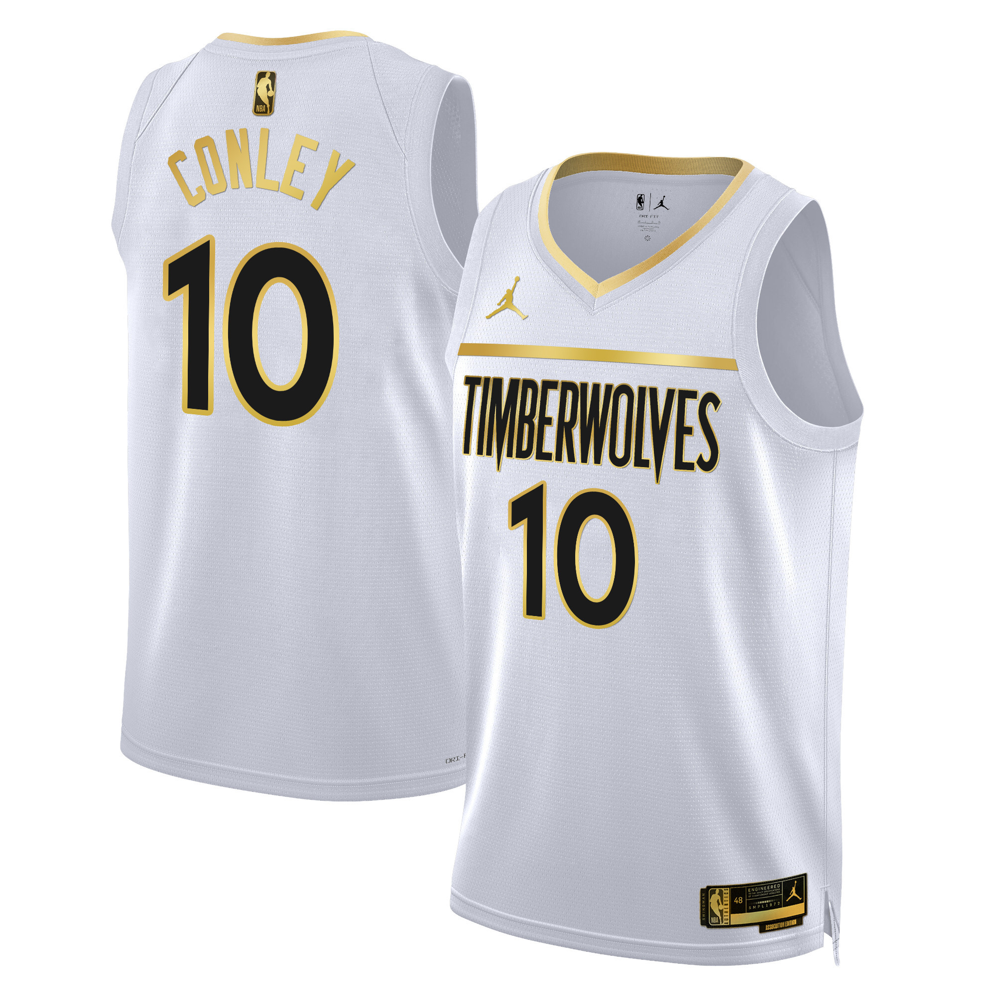 Mike Conley Men's Minnesota Timberwolves Swingman White Gold Jersey - All Stitched