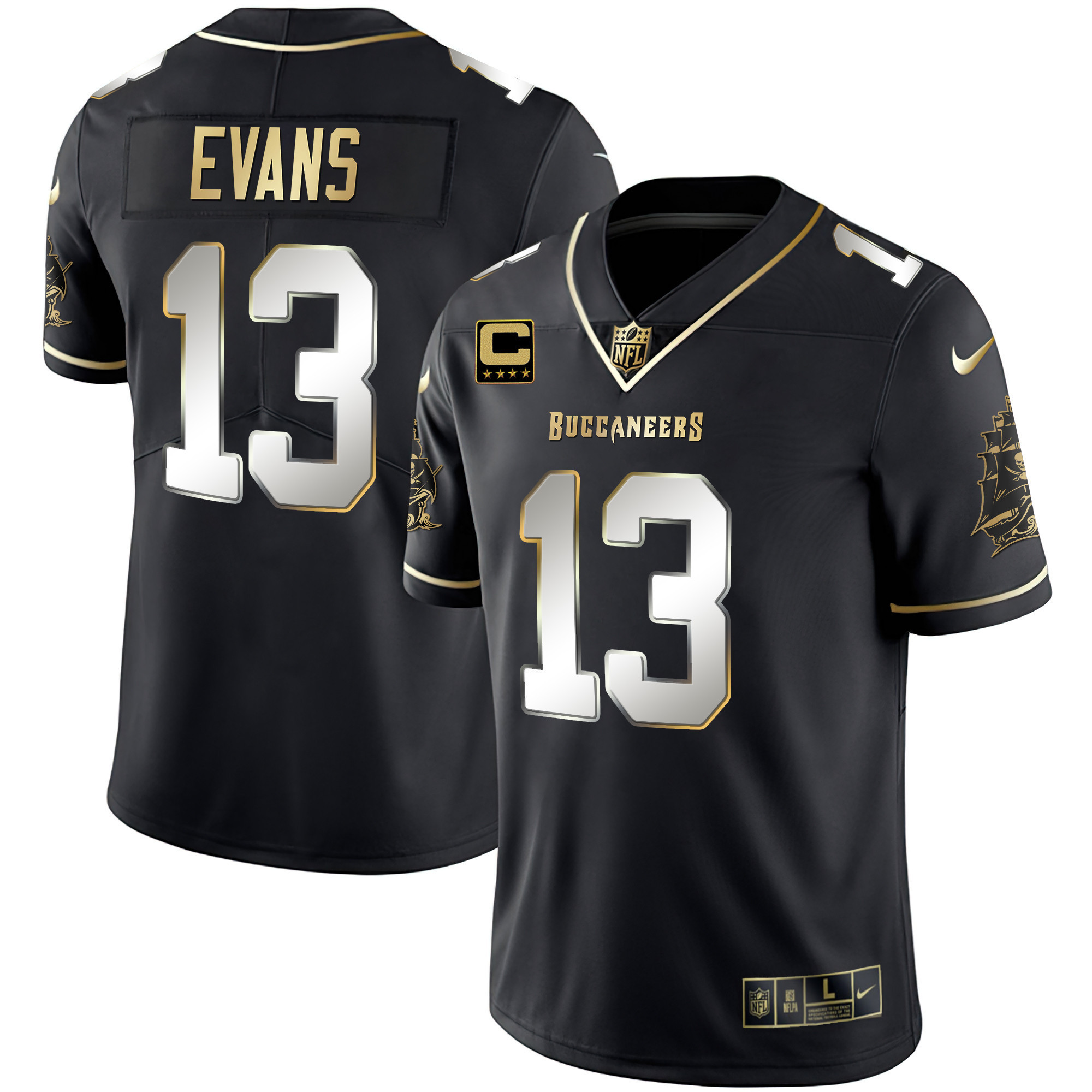 Mike Evans Men's Tampa Bay Buccaneers Gold Vapor Black Limited Jersey - All Stitched 