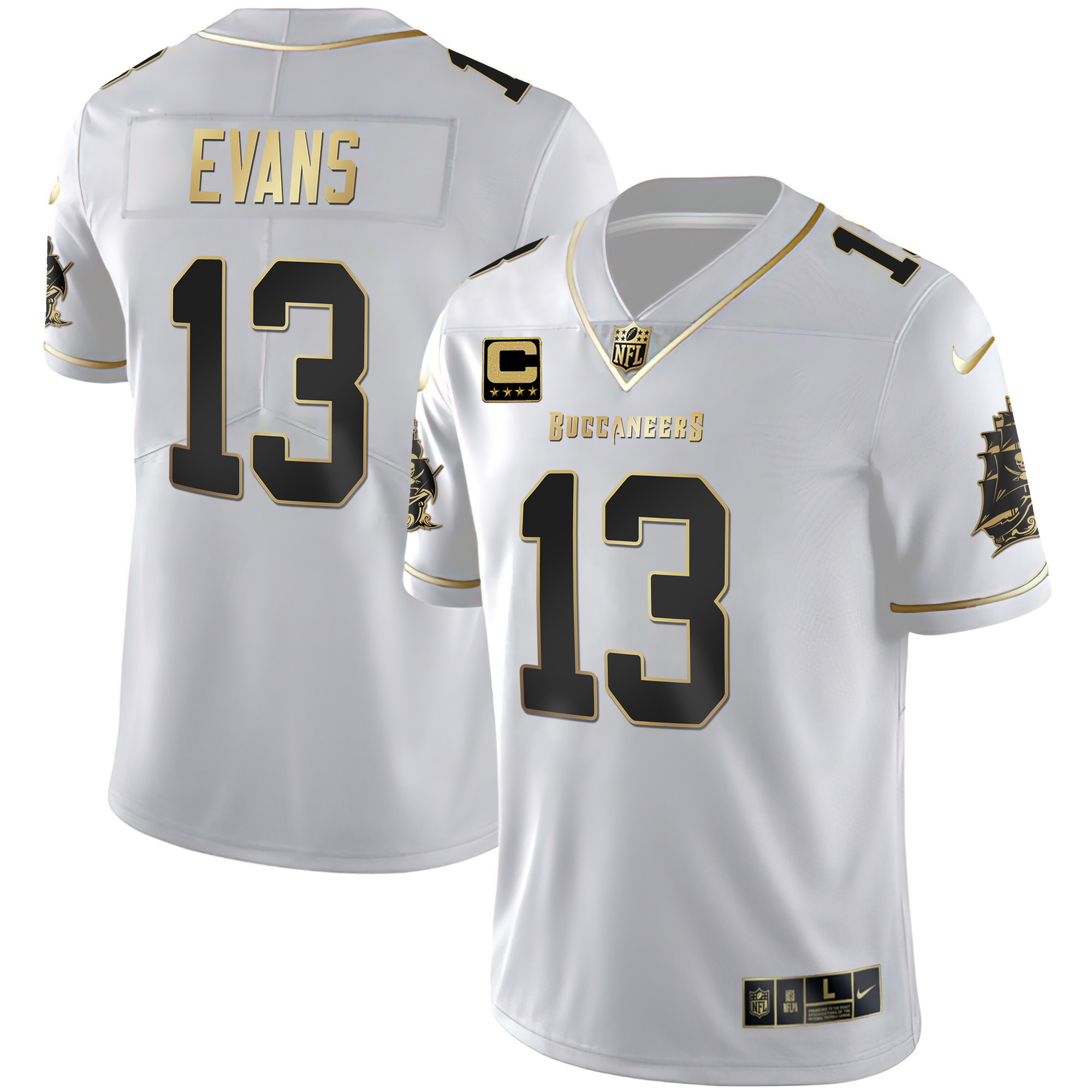 Mike Evans Men's Tampa Bay Buccaneers Gold Vapor White Gold Jersey - All Stitched 