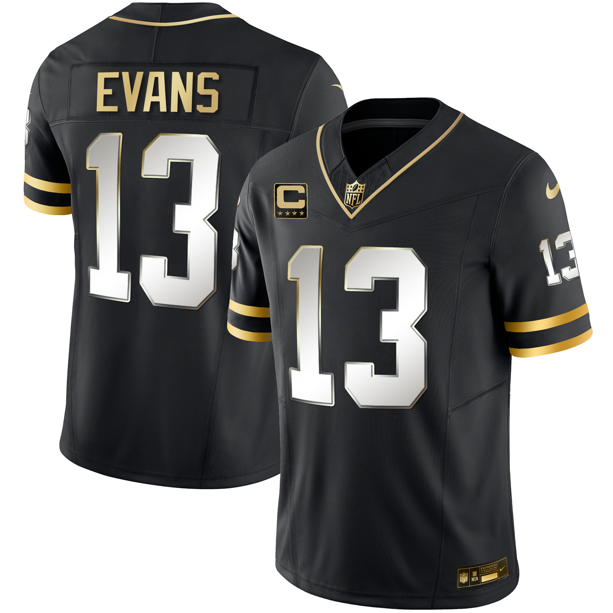 Mike Evans Men's Tampa Bay Buccaneers Throwback & Gold Limited Black Limited Jersey - All Stitched 