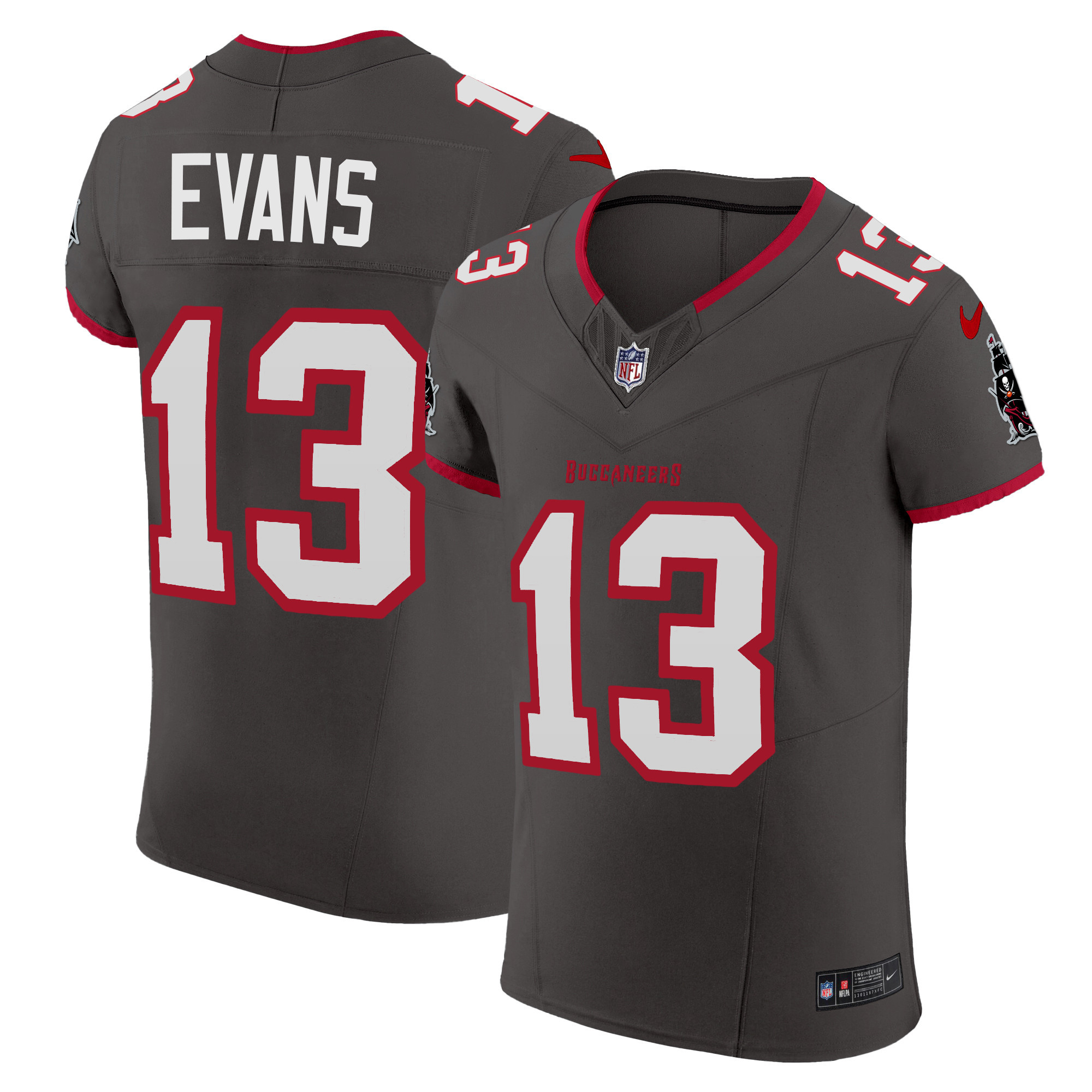 Mike Evans Men's Tampa Bay Buccaneers Vapor Elite Pewter Jersey - All Stitched 