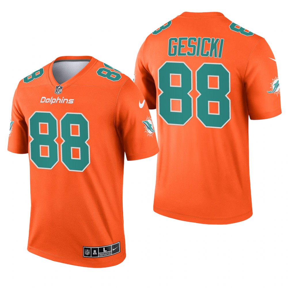 Mike Gesicki Miami Dolphins Orange Jersey Inverted Legend - Men's