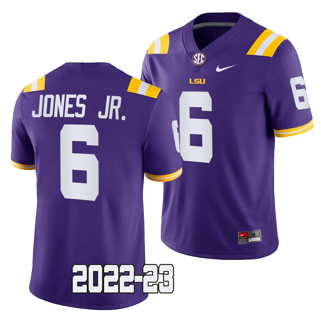 Mike Jones Jr. LSU Tigers 2022-23 College Game Jersey Men's Purple #6 Uniform