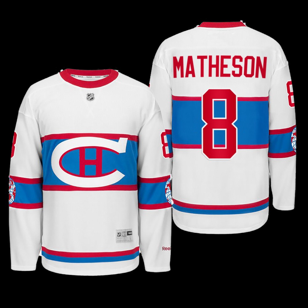 Mike Matheson Montreal Canadiens Winter Classic 2016 White Throwback Jersey