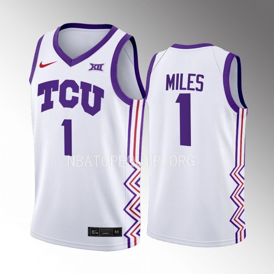 Mike Miles TCU Horned Frogs White Jersey 2022-23 Home