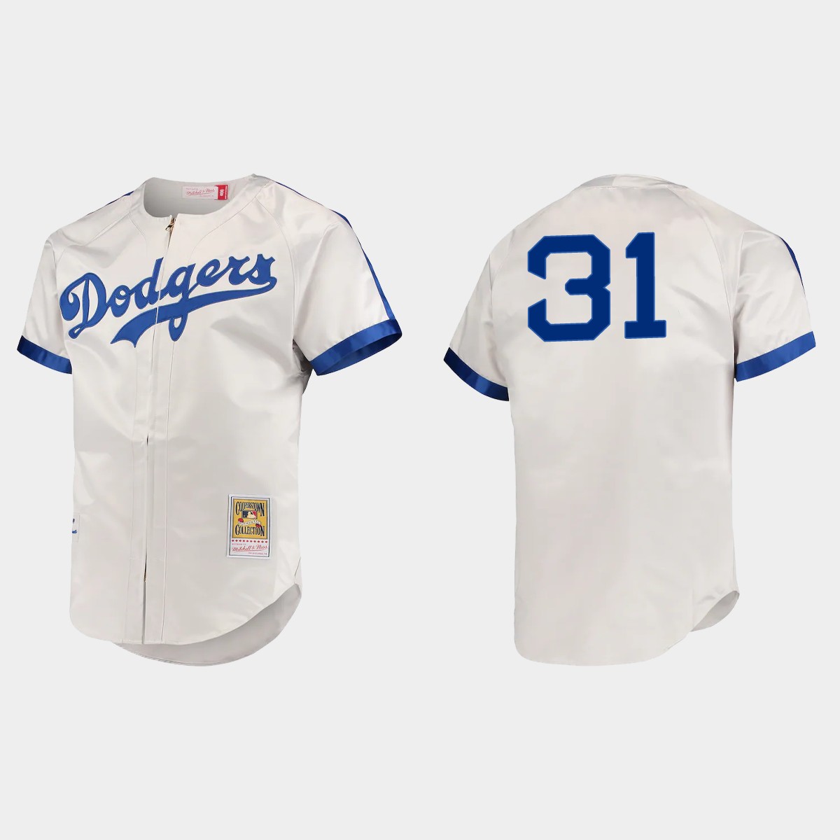 Mike Piazza Brooklyn Dodgers Cooperstown Jersey - Gray