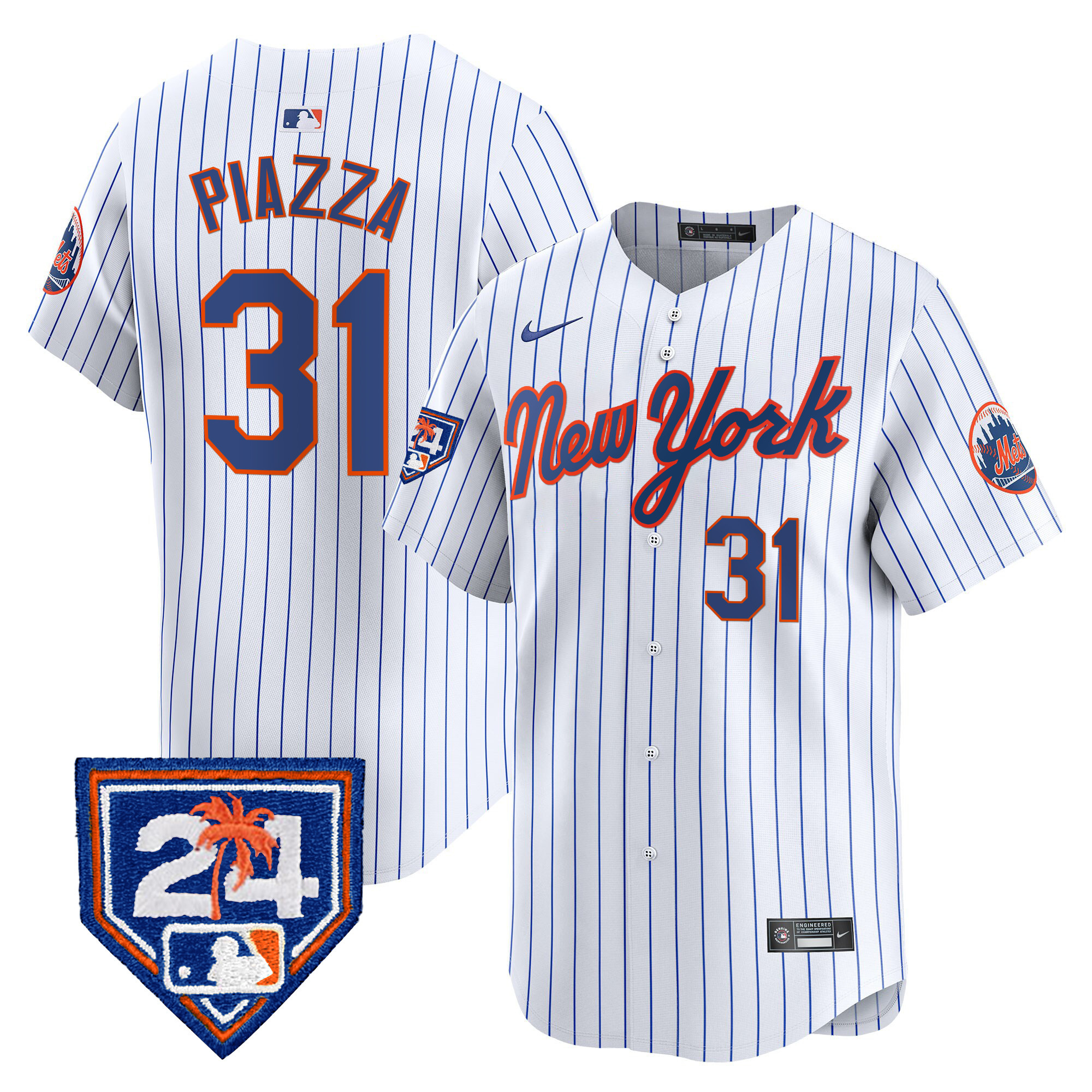 Mike Piazza Men's New York Mets 2024 Spring Training Vapor Premier Limited White Jersey - All Stitched