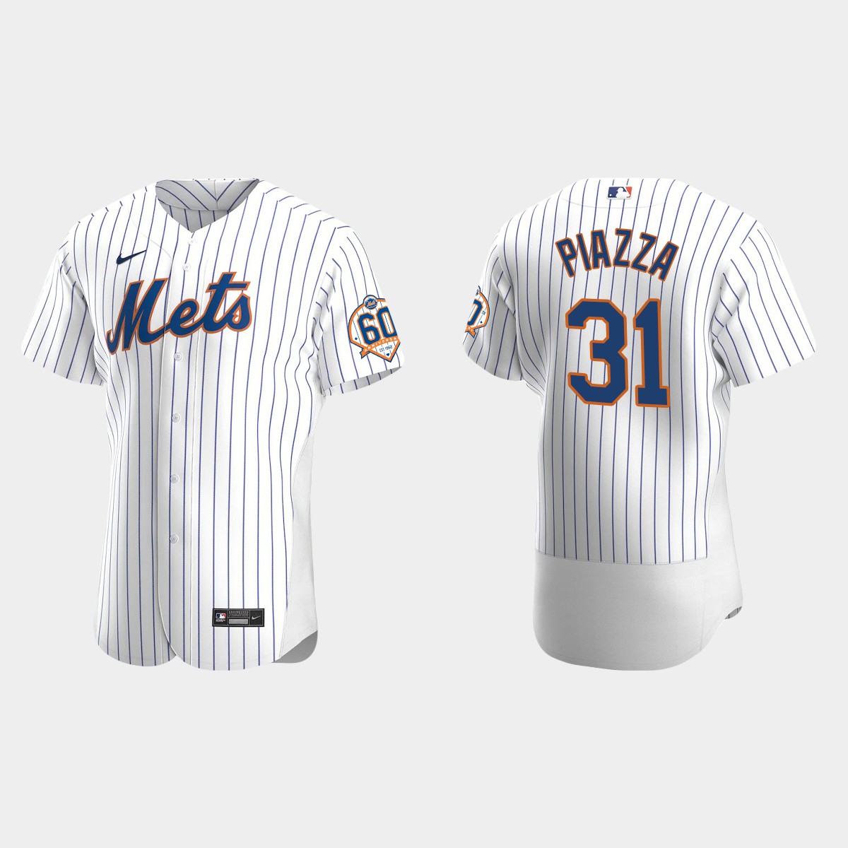 Mike Piazza New York Mets 60th Anniversary Home Jersey - White