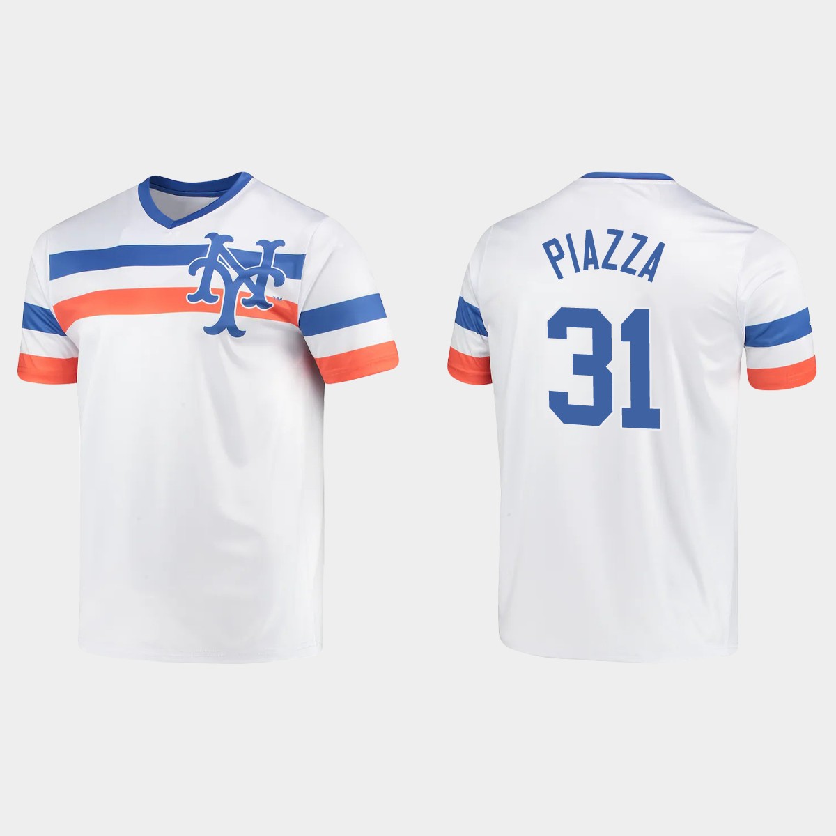 Mike Piazza New York Mets Cooperstown Collection V-Neck Jersey - White