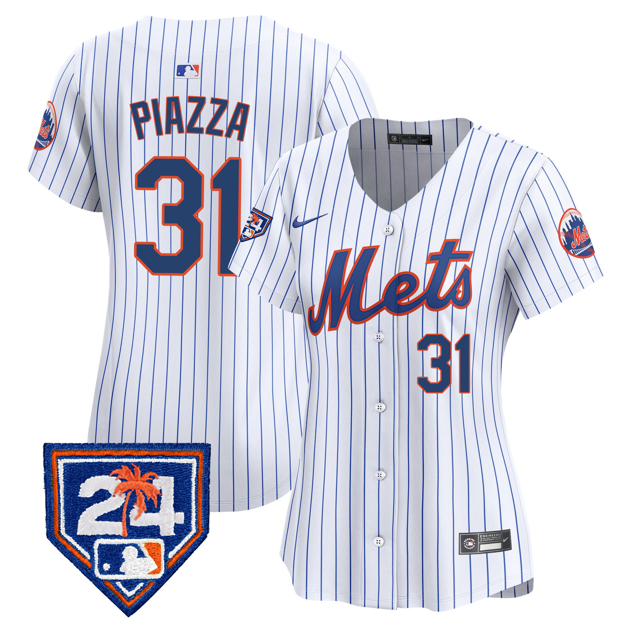 Mike Piazza Women's New York Mets 2024 Spring Training Vapor Premier Limited V2 White Jersey - All Stitched