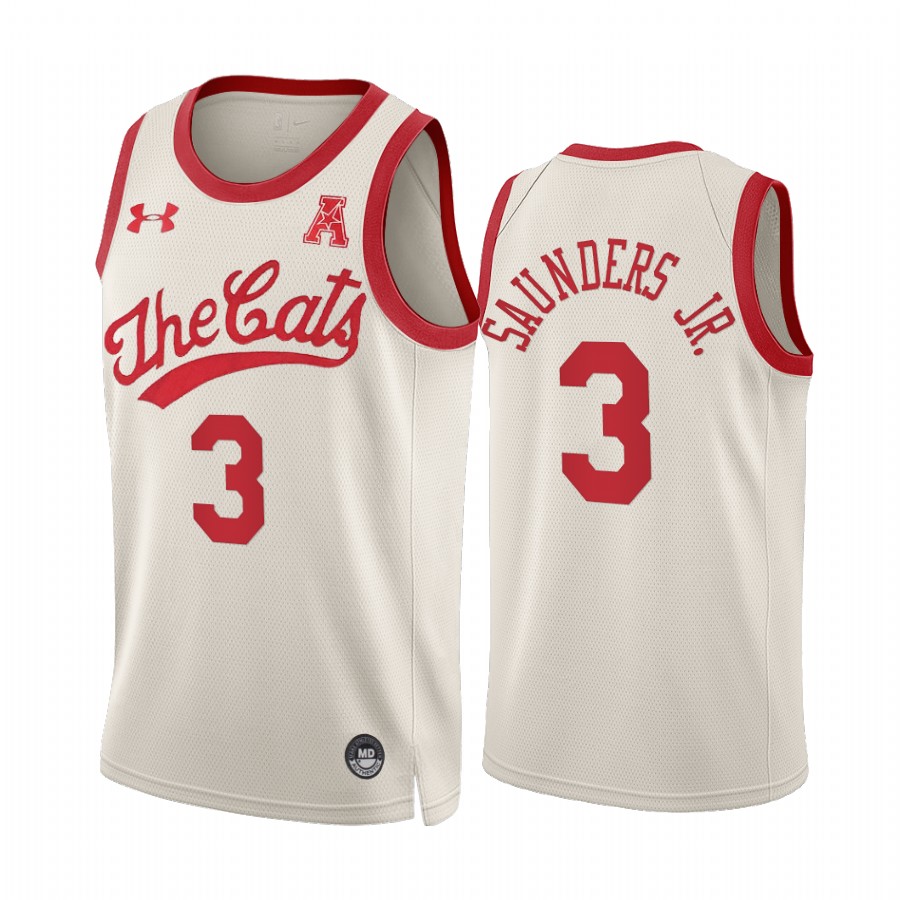 Mike Saunders Jr. Cincinnati Bearcats White Jersey 2022 Throwback 70s The Cats