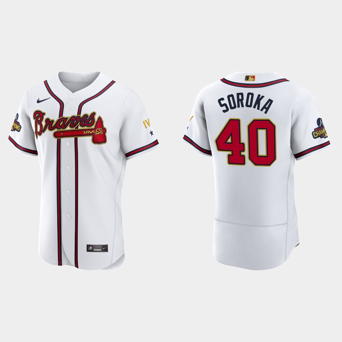 Mike Soroka Atlanta Braves 2022 Gold Program White Jersey
