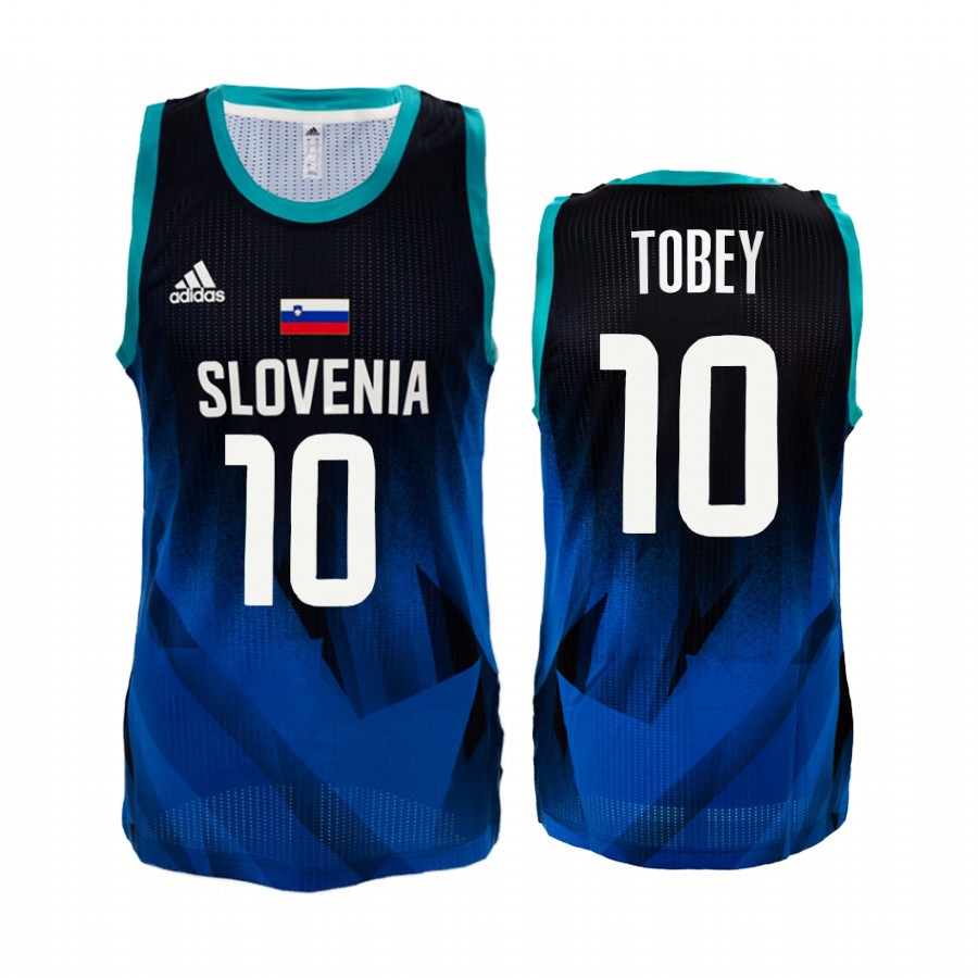 Mike Tobey Slovenia #10 Blue 2021 Tokyo Olymipcs Limited Jersey