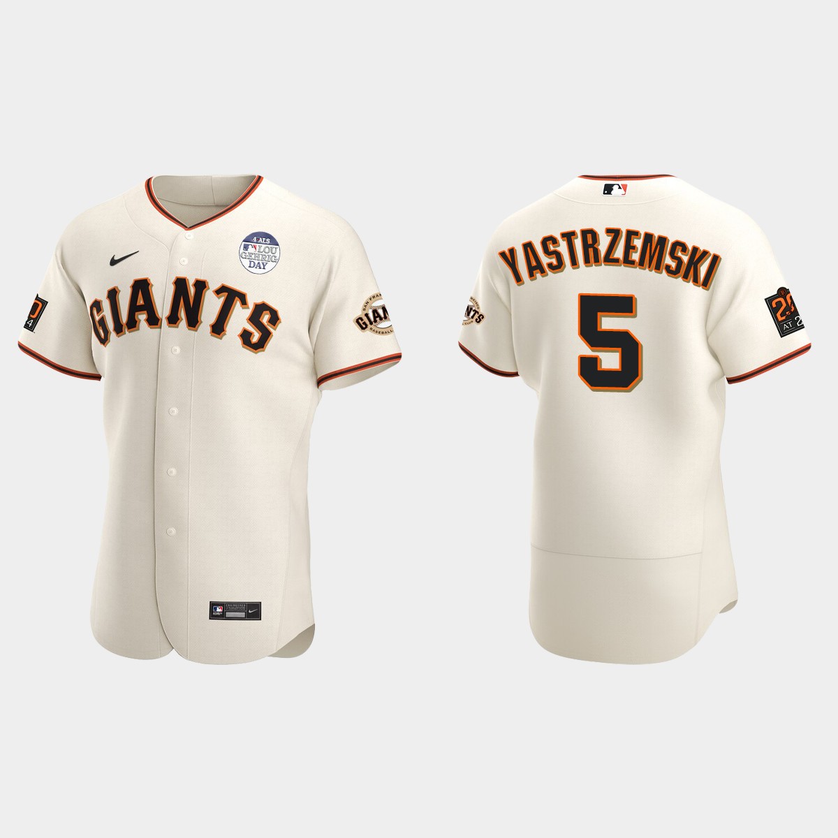 Mike Yastrzemski San Francisco Giants 4 ALS Lou Gehrig Day Jersey - Cream
