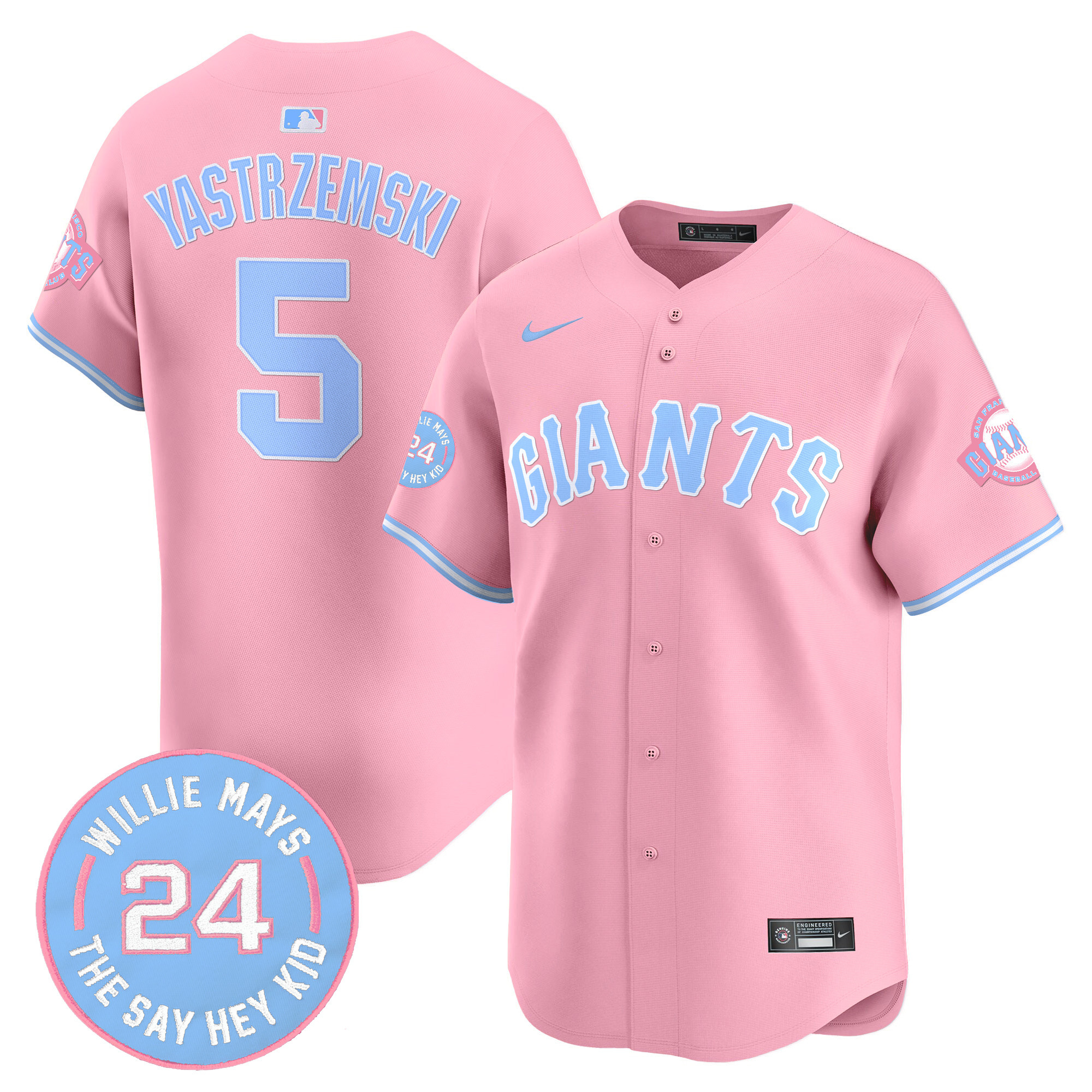 Mike YastrzemskiUnisex San Francisco Giants Bubblegum Pink Vapor Premier Limited Pink Jersey - All Stitched