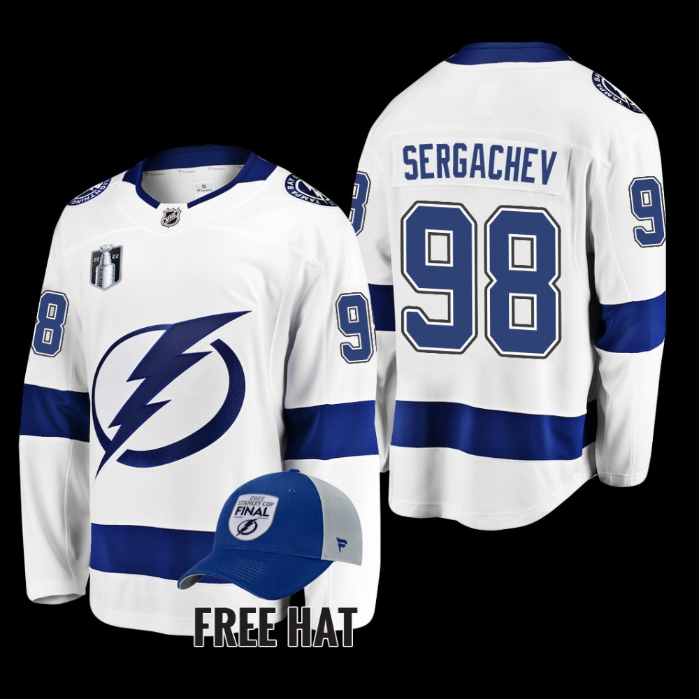 Mikhail Sergachev Tampa Bay Lightning 2022 Stanley Cup Final White Away Jersey