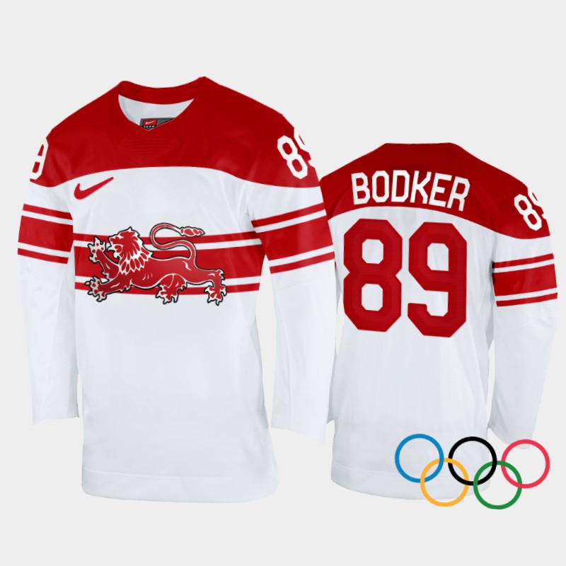 Mikkel Bodker Denmark White Home Jersey 2022 Winter Olympics