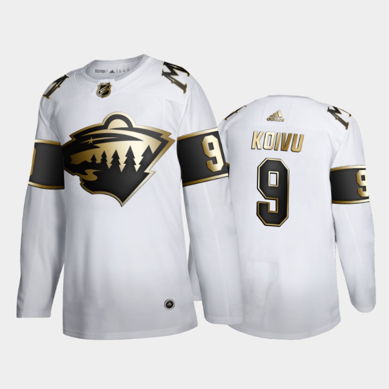 Mikko Koivu #9 Wild Golden Platinum Jersey Retired Number