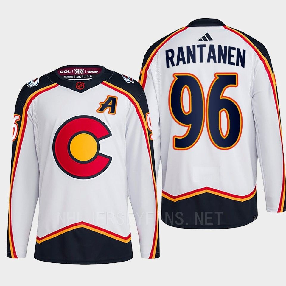 Mikko Rantanen 96 Reverse Retro 2.0 2022 Colorado Avalanche White Stitched Jersey Primegreen