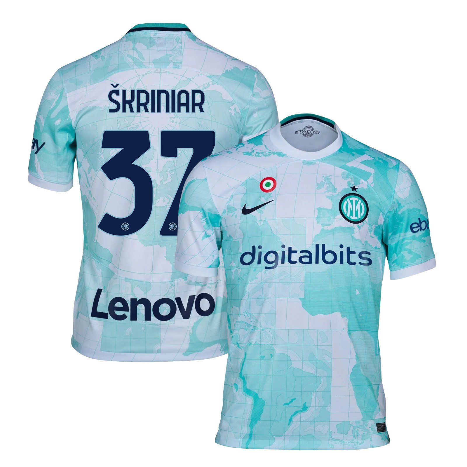 Milan ?kriniar 37 Inter Milan 2022/23 Away Men Jersey – Light Green