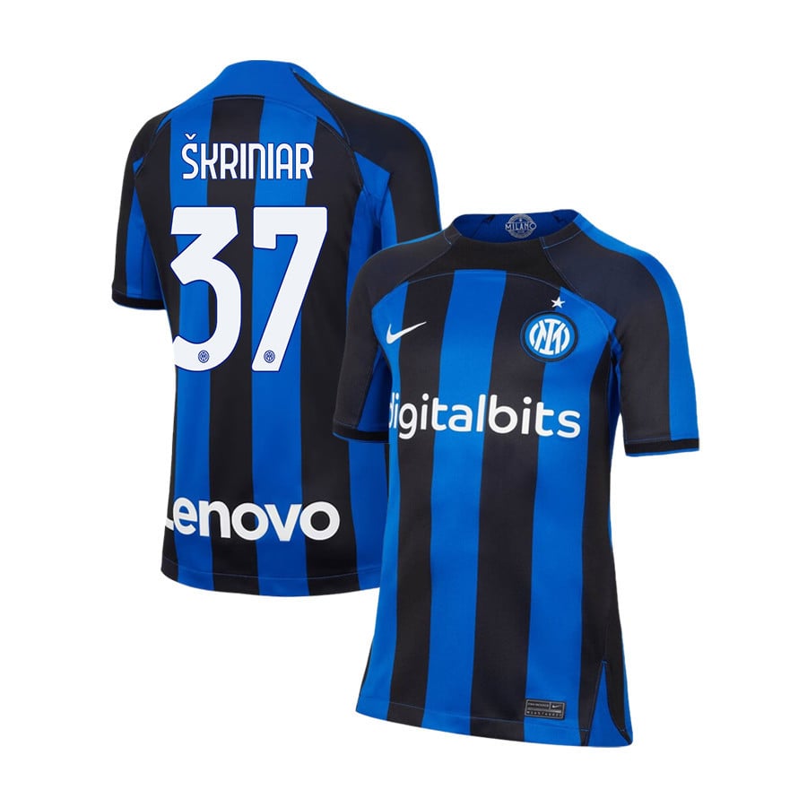 Milan ?kriniar 37 Inter Milan 2022/23 Home Jersey – Youth, Black/Blue