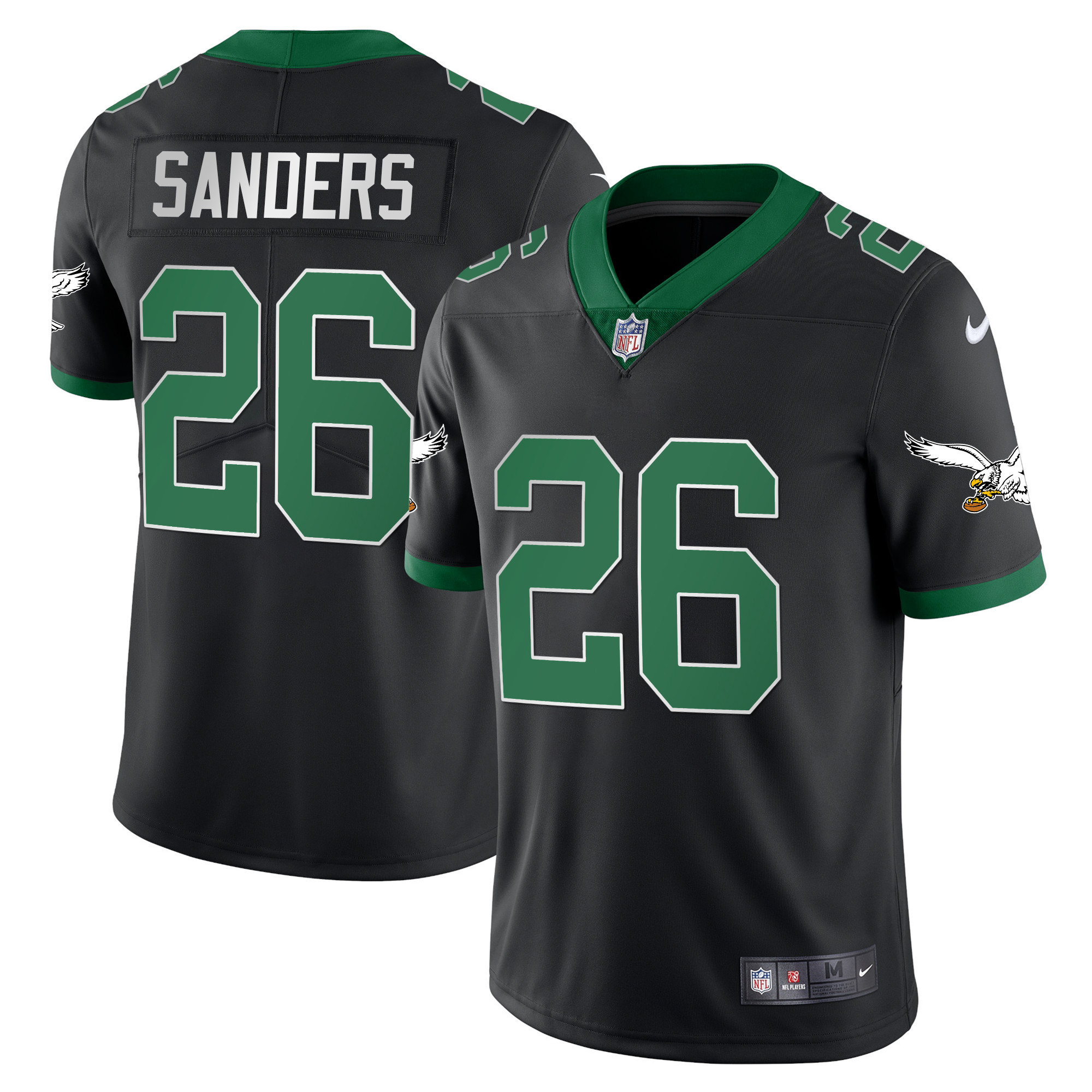 Miles Sanders Men's Philadelphia Eagles Gold & Kelly Vapor Kelly Black Jersey - All Stitched