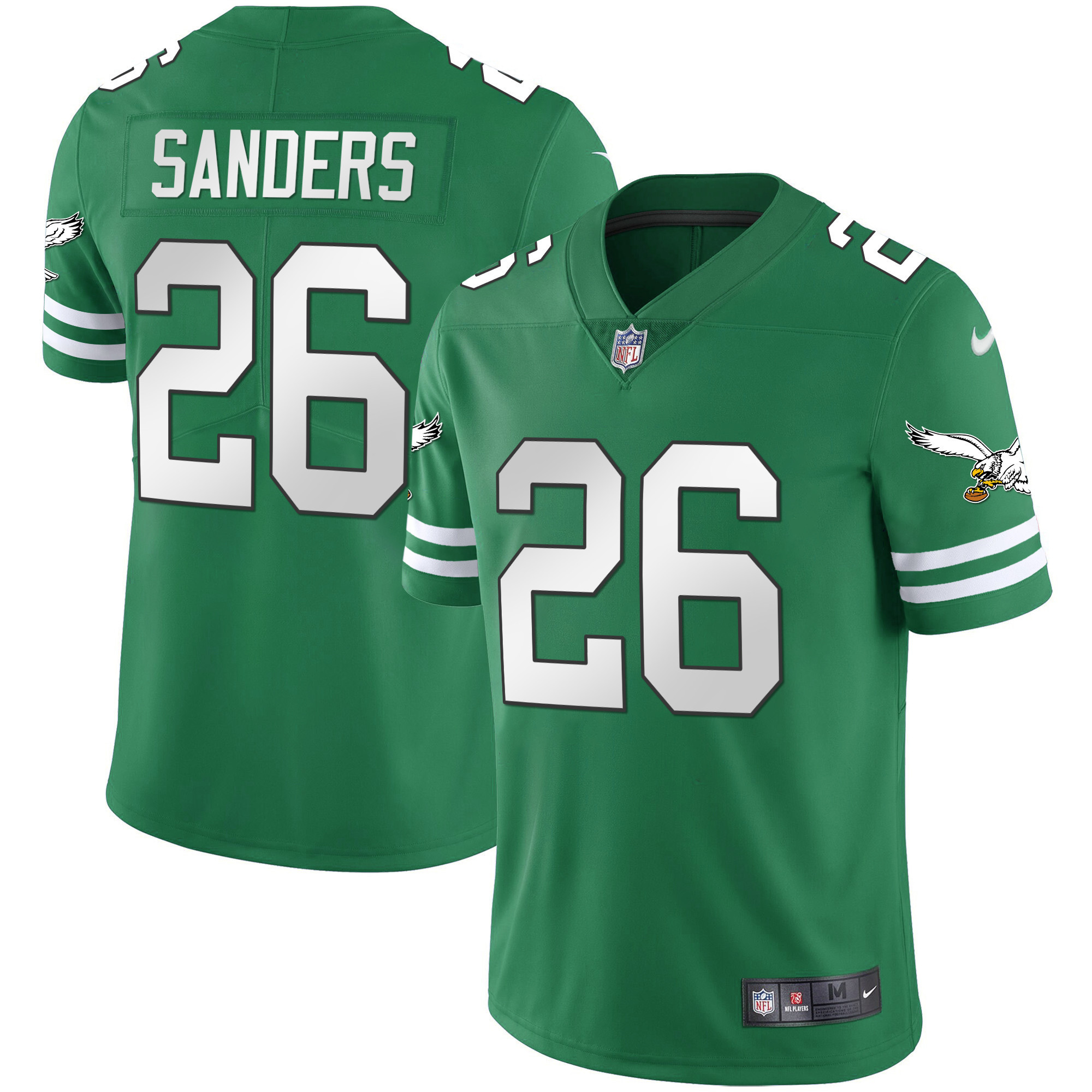 Miles Sanders Men's Philadelphia Eagles Gold & Kelly Vapor V2 Kelly Green Jersey - All Stitched