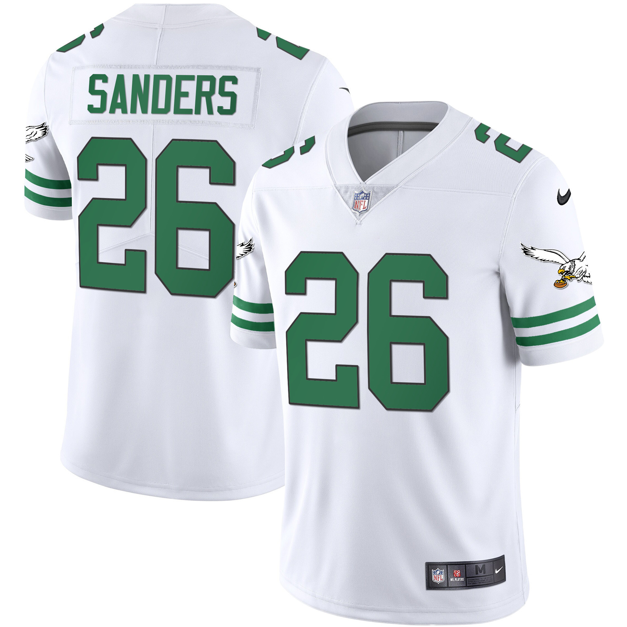 Miles Sanders Men's Philadelphia Eagles Gold & Kelly Vapor V2 Kelly White Jersey - All Stitched