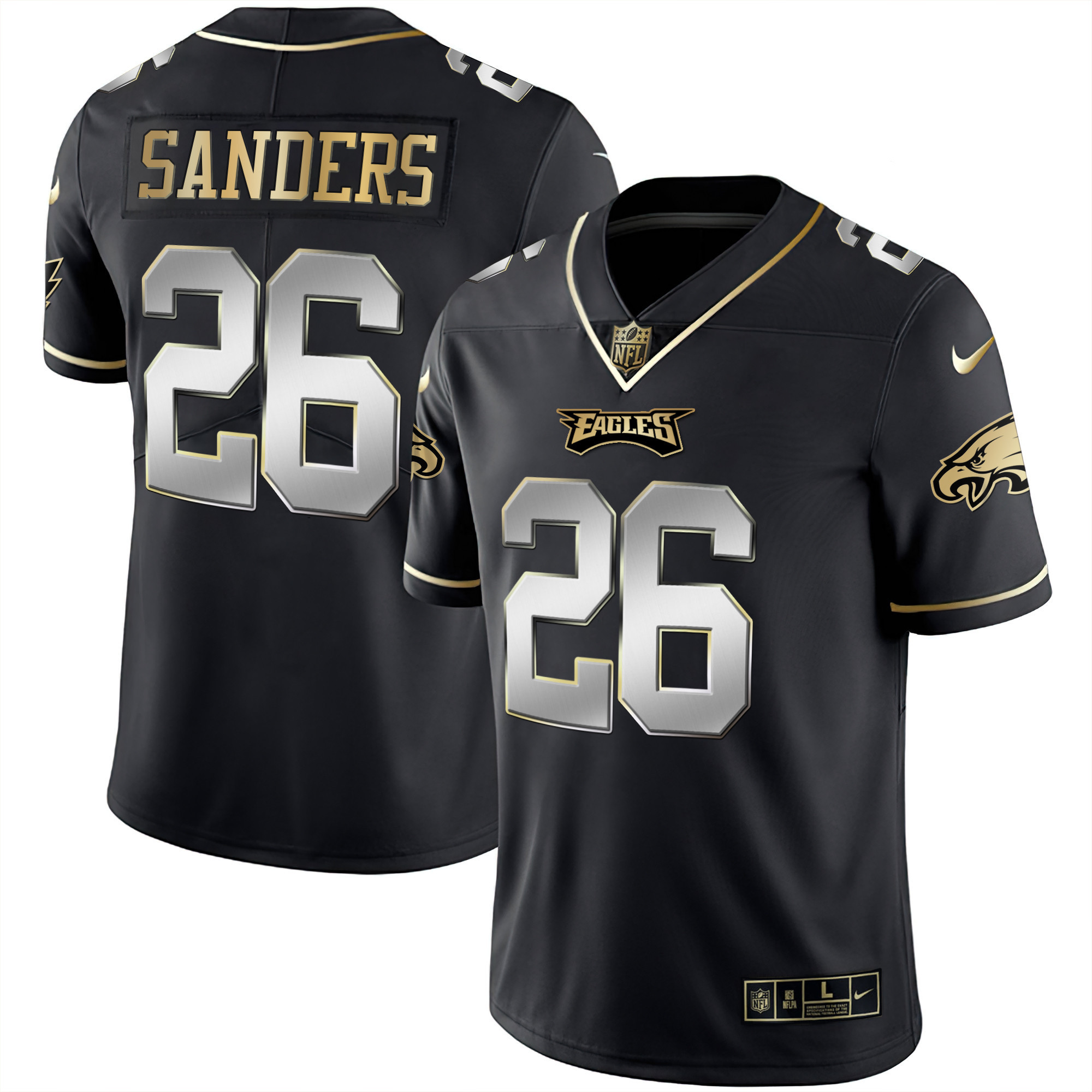 Miles Sanders Men's Philadelphia Eagles Gold & Split Vapor Black Limited Jersey - All Stitched