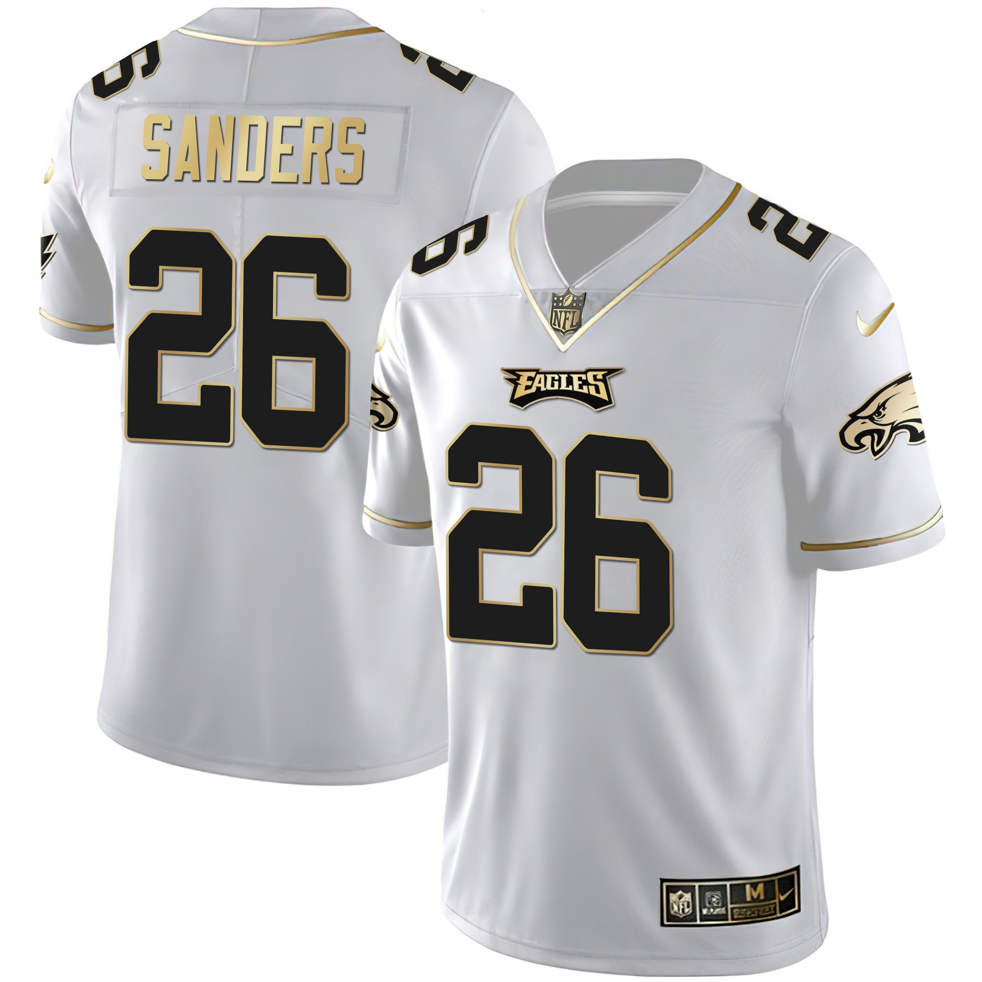 Miles Sanders Men's Philadelphia Eagles Gold & Split Vapor White Gold Jersey - All Stitched