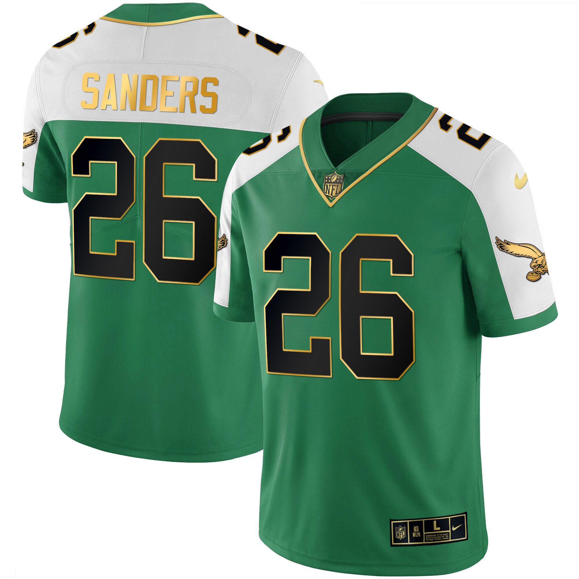 Miles Sanders Men's Philadelphia Eagles Kelly Green Alternate Gold Kelly Alternate Jersey - All Stitched
