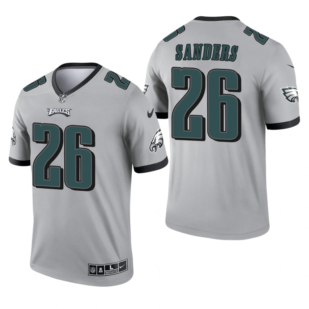 Miles Sanders Philadelphia Eagles Silver Jersey Inverted Legend - Men's