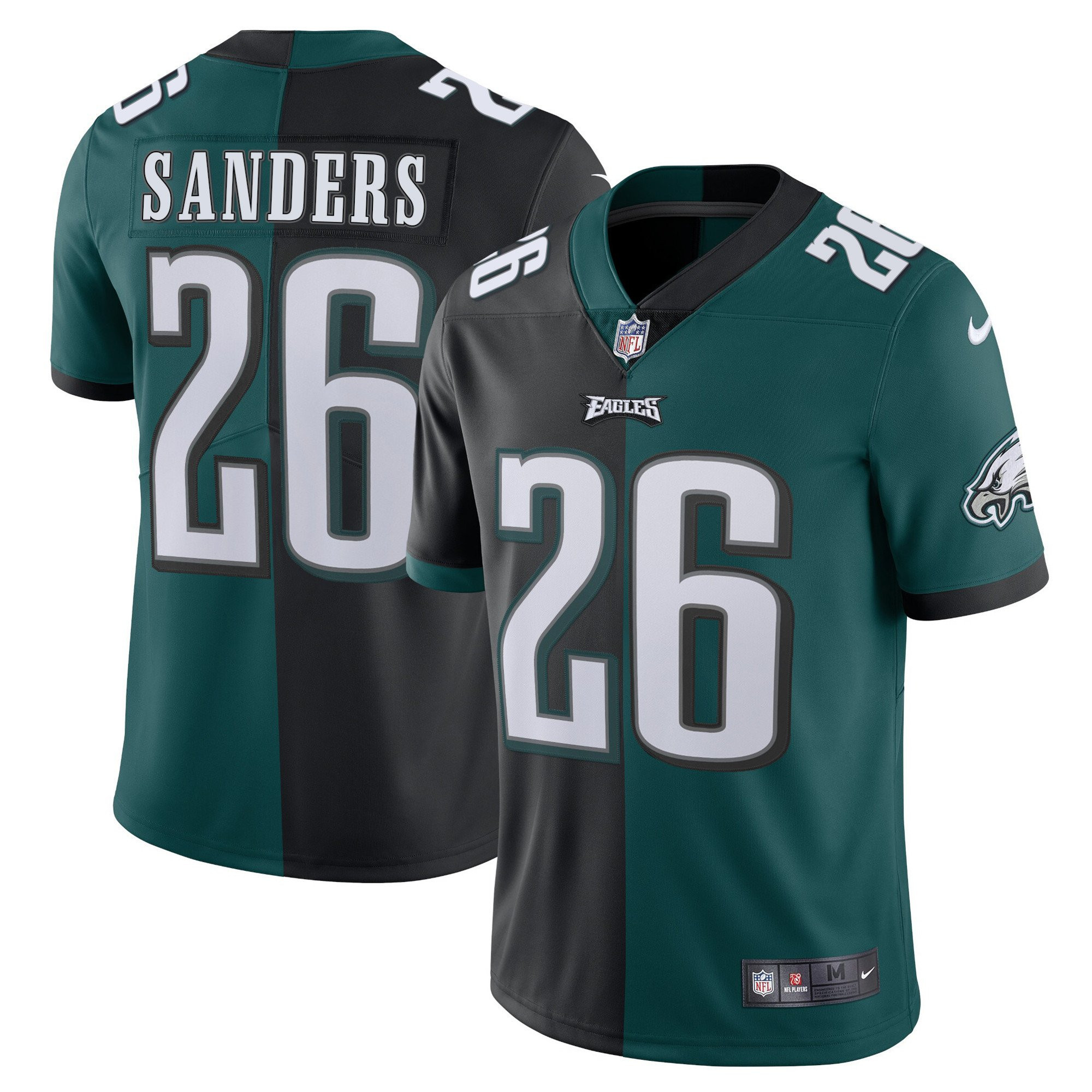 Miles Sanders Philadelphia Eagles Split Black Green Vapor Limited Jersey - All Stitched