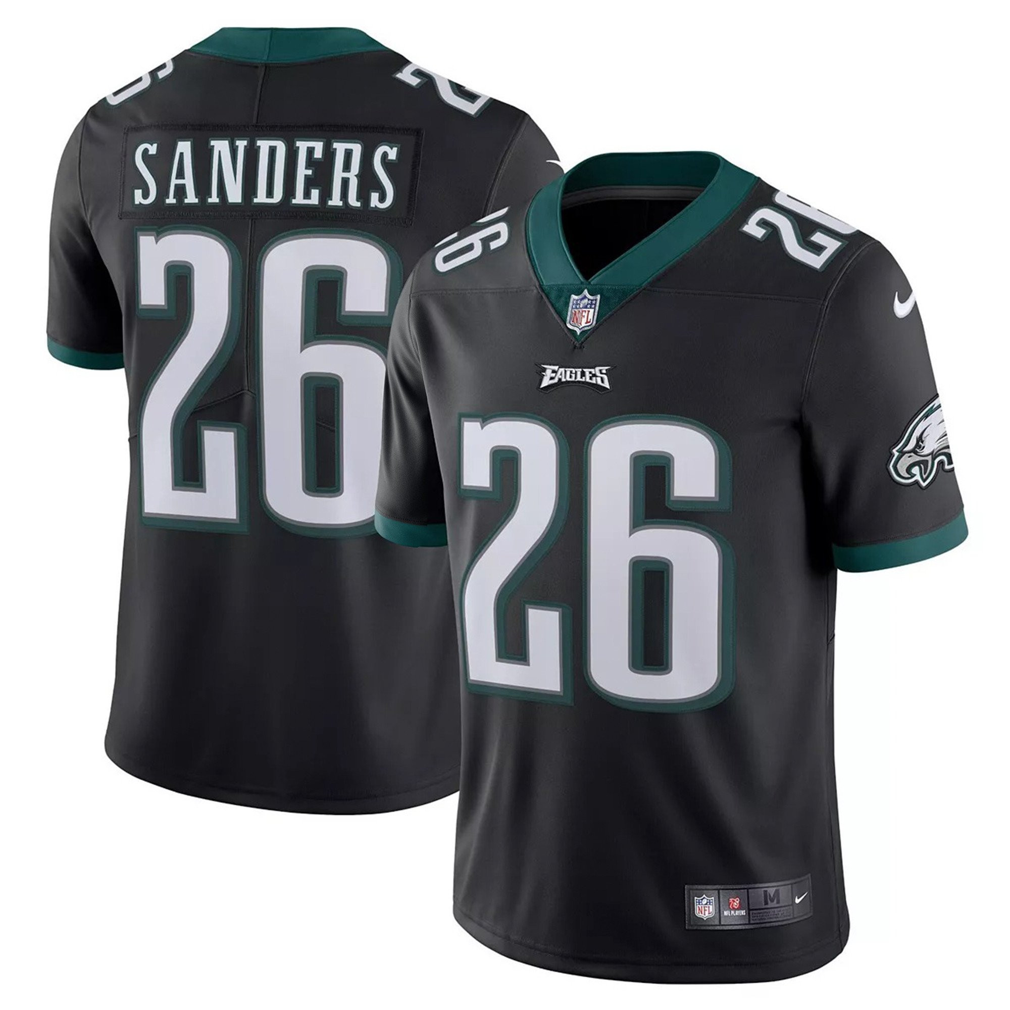 Miles Sanders Philadelphia Eagles Vapor Black Jersey - All Stitched