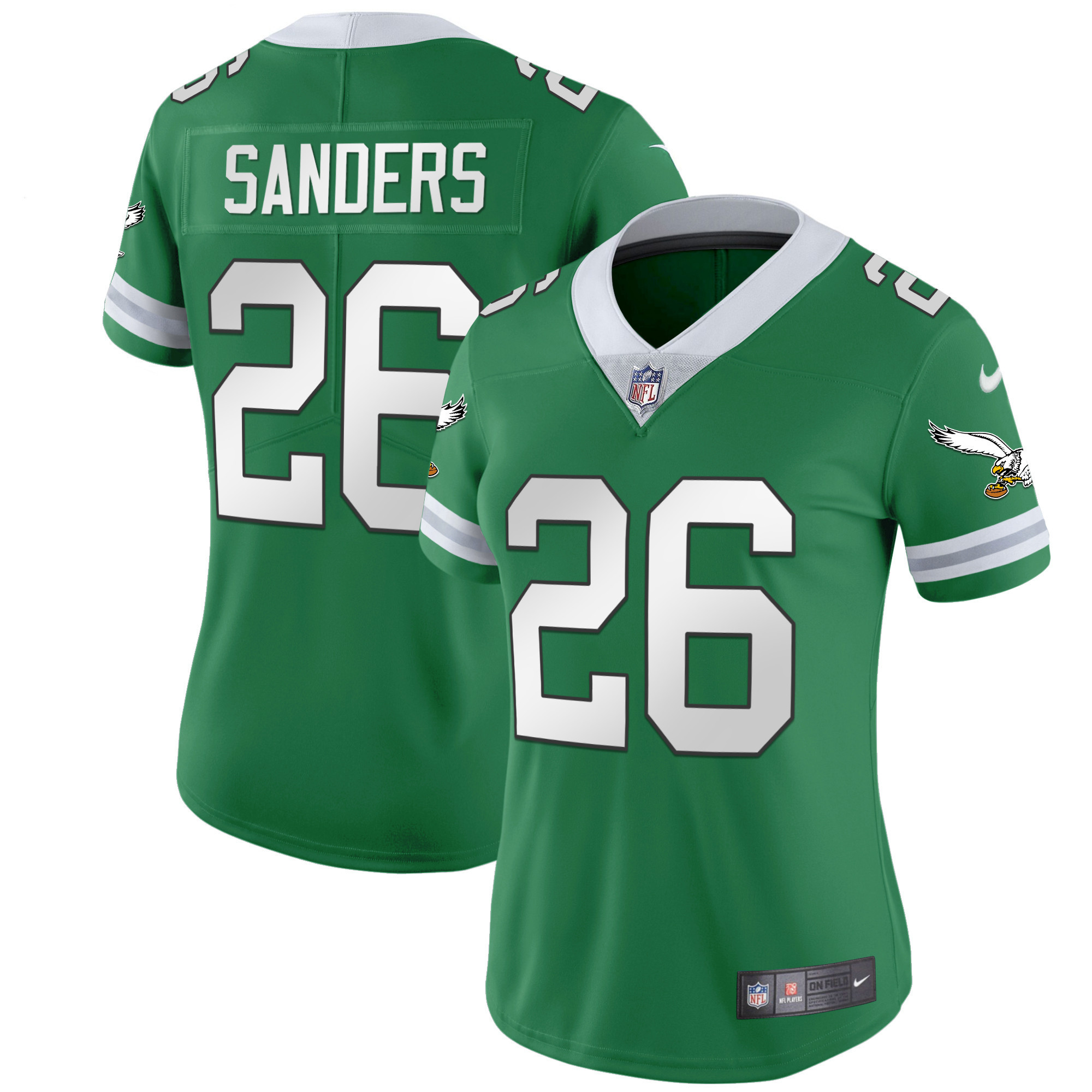 Miles Sanders Women's Philadelphia Eagles Gold & Kelly Vapor Throwback Kelly Green Jersey - All Stitched