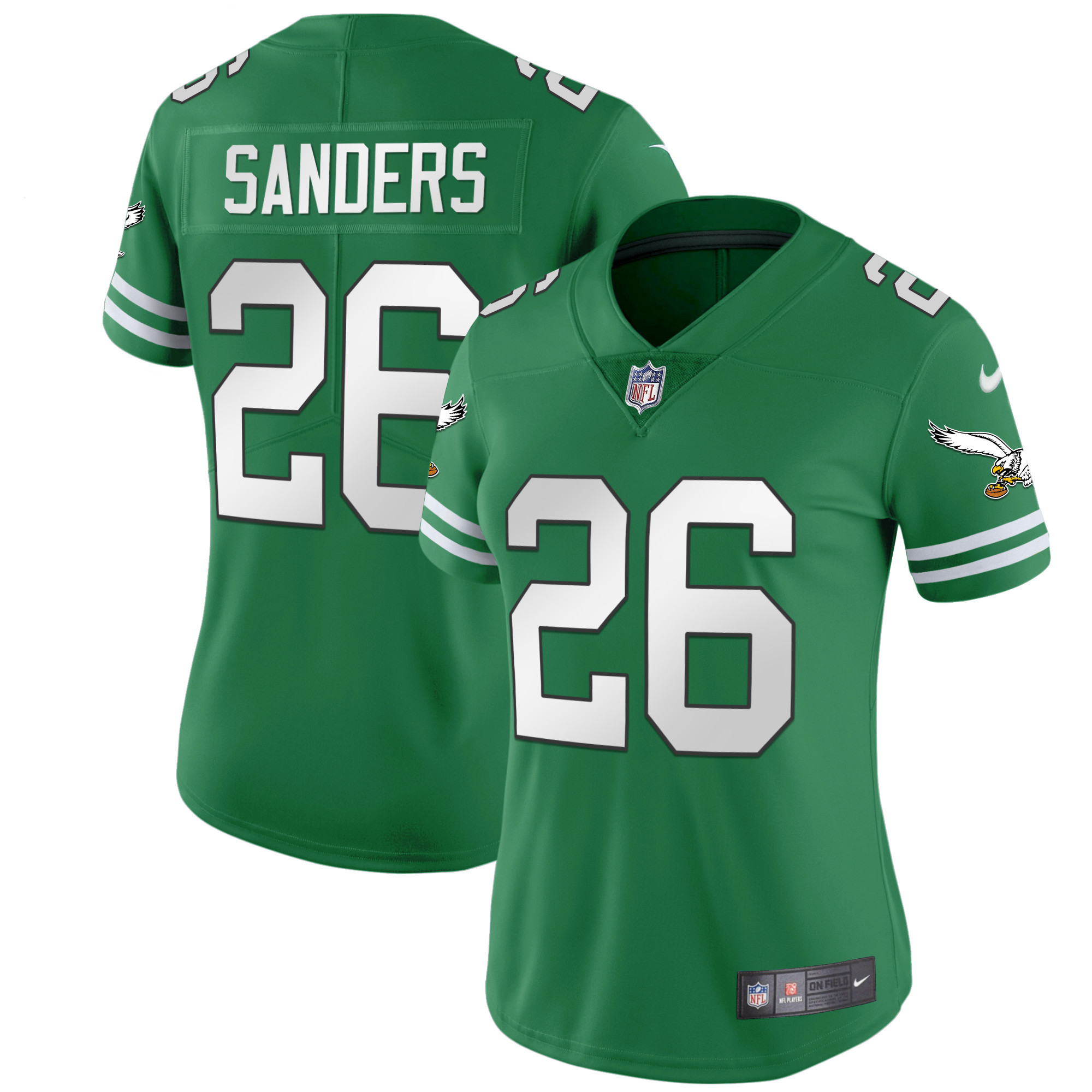 Miles Sanders Women's Philadelphia Eagles Gold & Kelly Vapor V2 Kelly Green Jersey - All Stitched