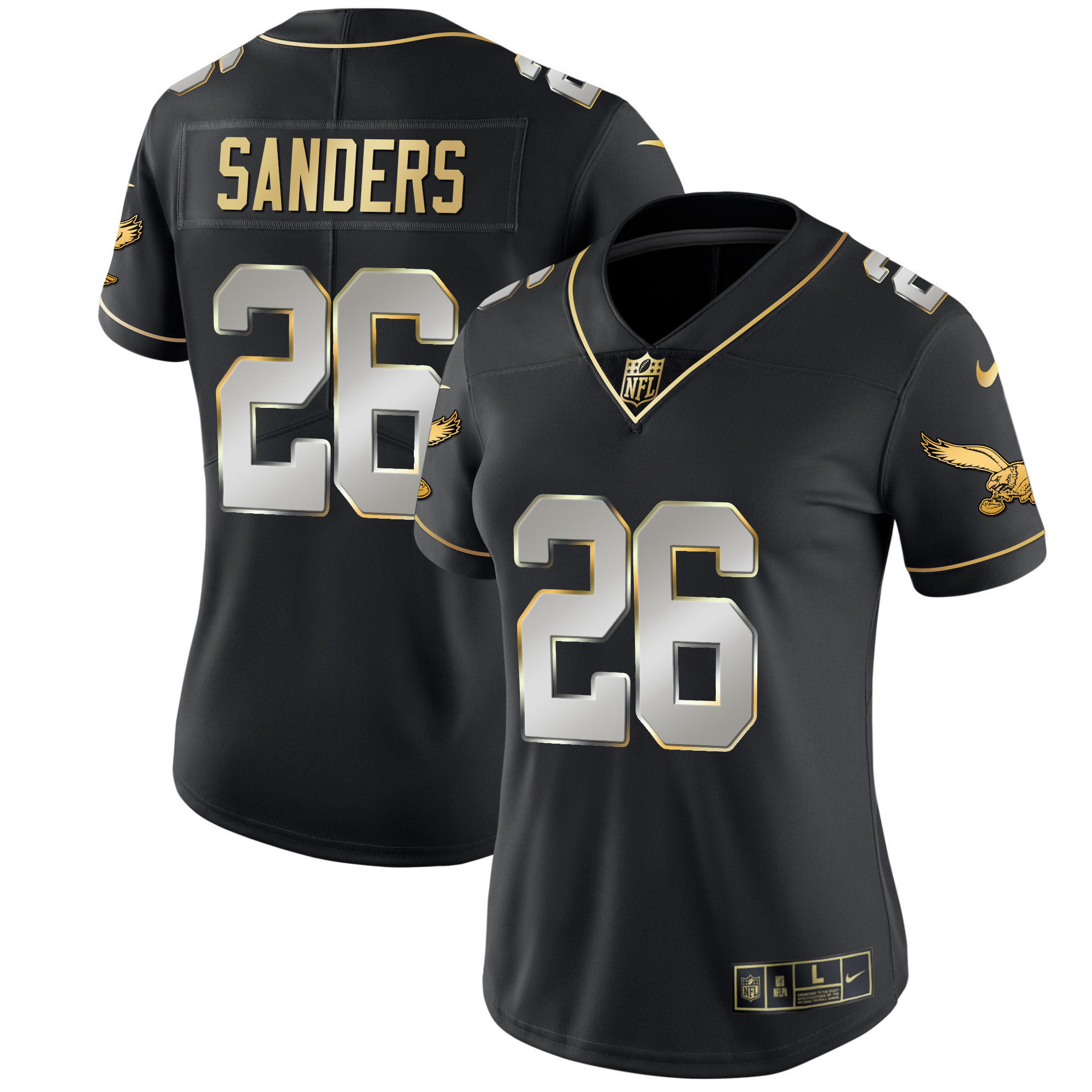 Miles Sanders Women's Philadelphia Eagles Kelly Green Gold Black Limited Jersey - All Stitched