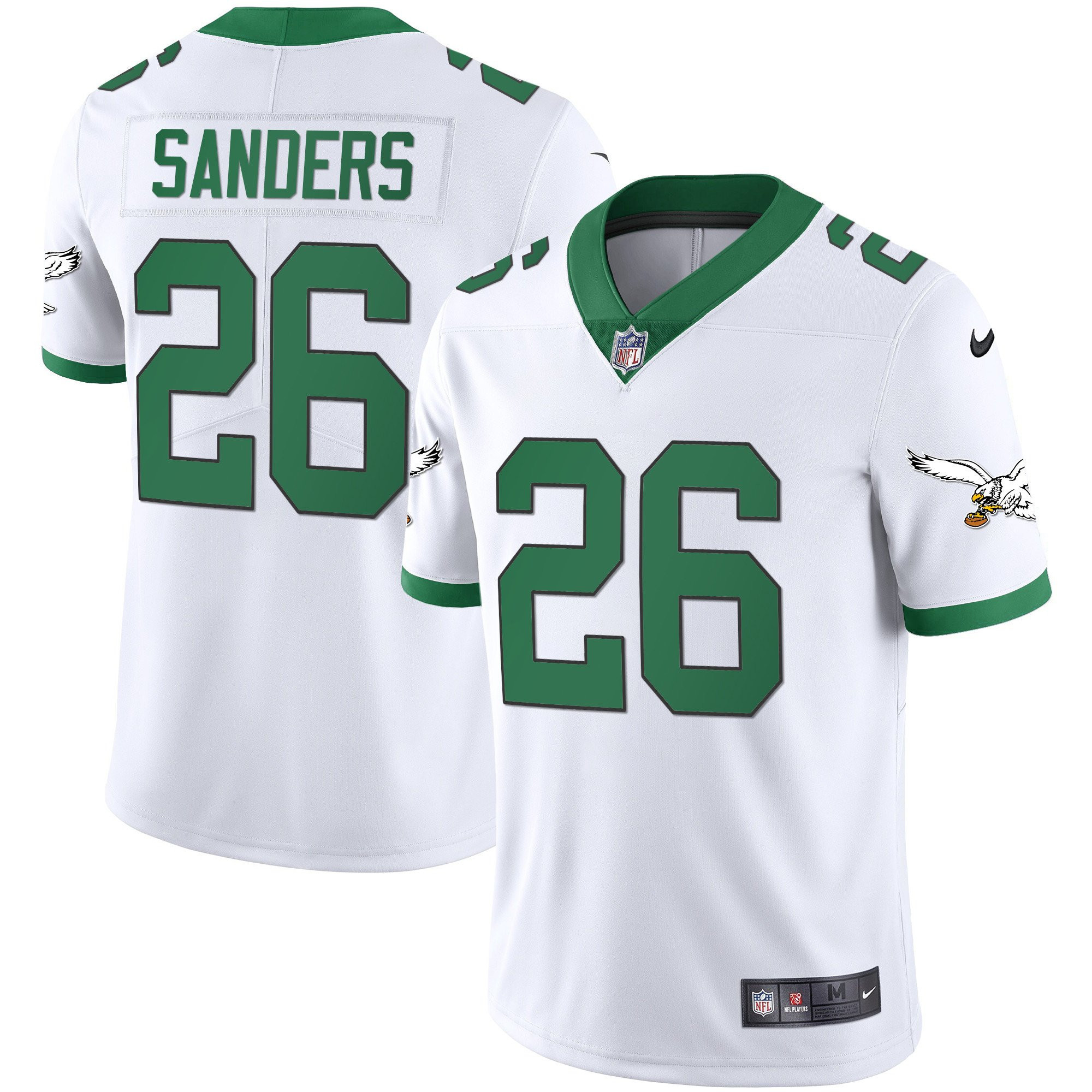Miles Sanders Youth's Philadelphia Eagles Kelly Green Gold Kelly White Jersey - All Stitched