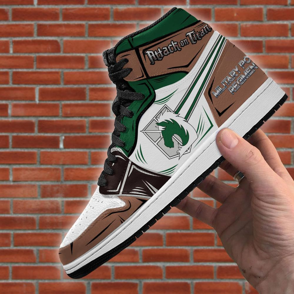 Military Police JD1s Sneakers Attack On Titan Anime JD1s Sneakers, Air Jordan Hightop