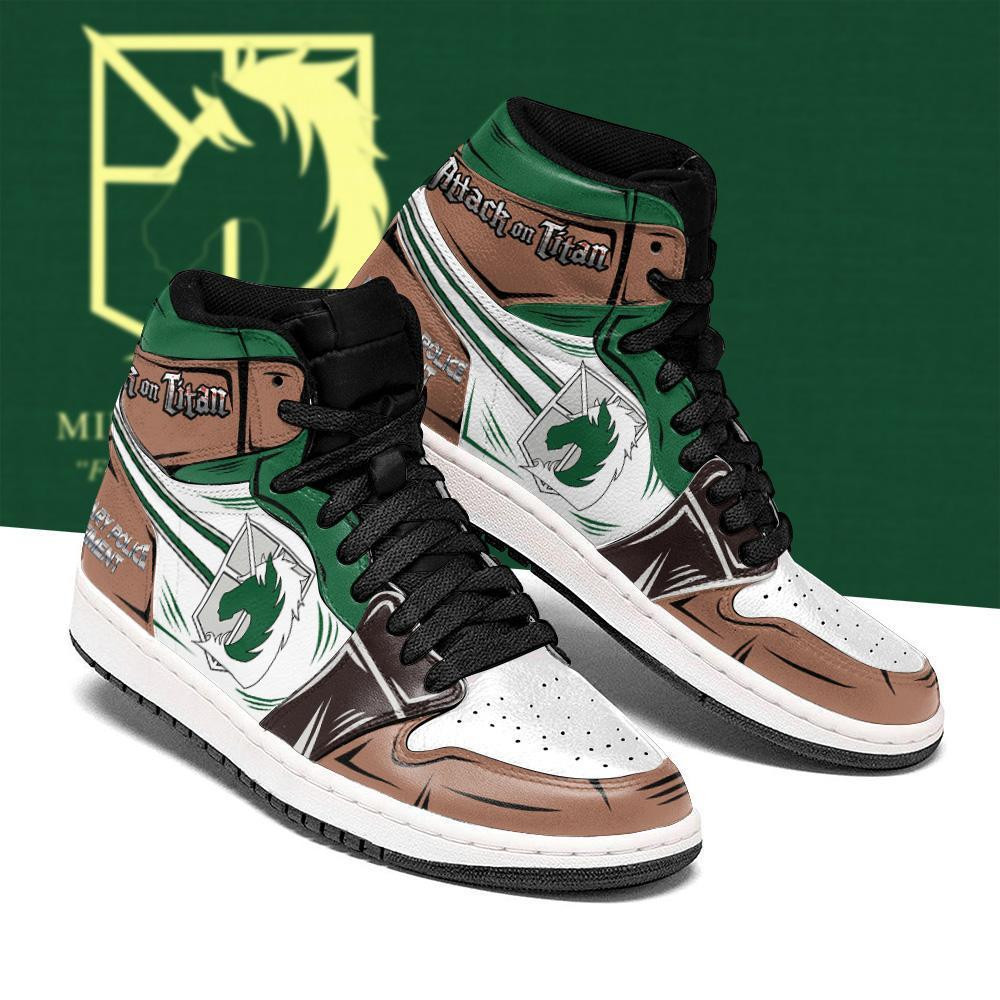 Military Police JD1s Sneakers Attack On Titan Anime JD1s Sneakers, Air Jordan Hightop