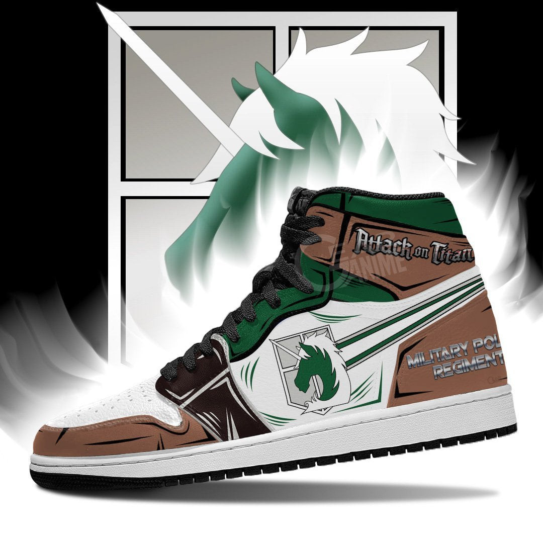 Military Police JD1s Sneakers Attack On Titan Anime JD1s Sneakers, Air Jordan Hightop
